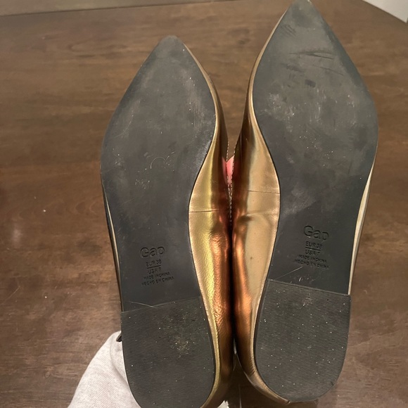 Gold ankle strap flats - Picture 7 of 7